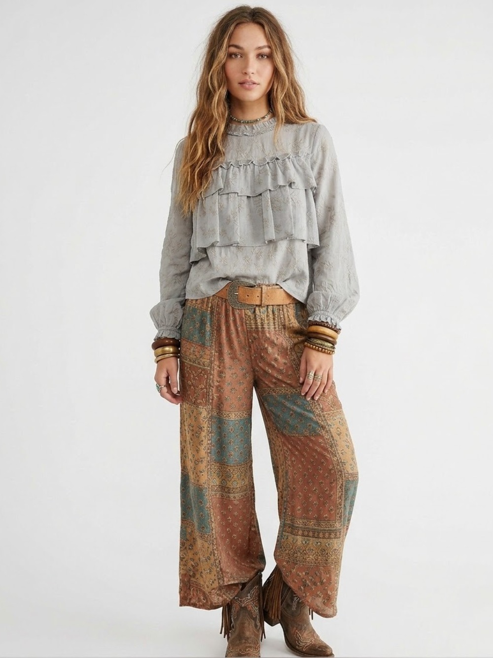 Boho Prairiecore Tiered Ruffle Blouse Castlecore Fairycore Romantic Piratecore